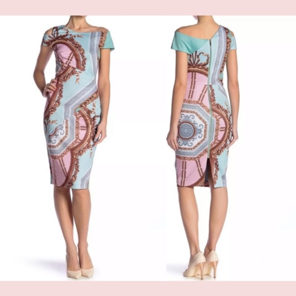 NWT $316 Ted Baker London [ 1 in TB‎ ] Versailles Print Body-Con Dress - Picture 2 of 16